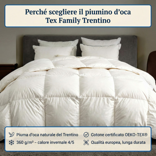 Trentino goose duvet: 100% natural winter duvet, 3 sizes available, OEKO-TEX certified