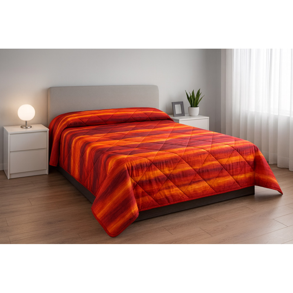 Colcha Kot cepillada burdeos - Colcha de invierno 100% algodón - Made in Italy