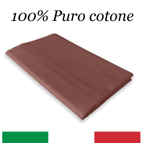 Sábana superior marrón CORDONETTO STRONG fabricada en Italia