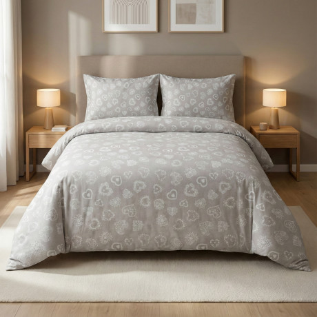 Miros duvet cover in pure cotton in Tyrolean style with white hearts