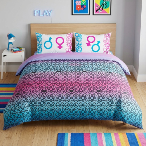 Kamasutra Duvet Cover - 100% Cotton Erotic Bed Set - Made in Italy