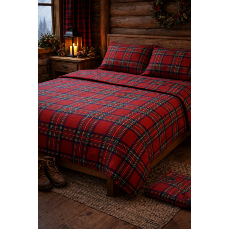 completo lenzuola disegno tartan in puro cotone 2
