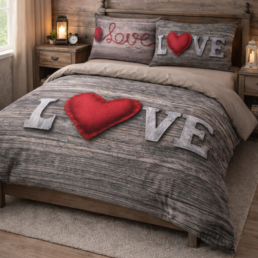 copripiumino con scritta love
