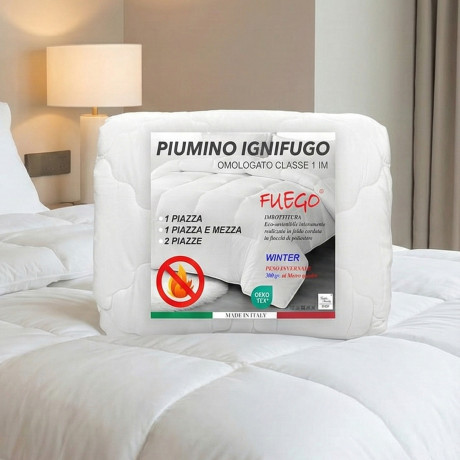 FEUERFESTE WINTER-SYNTHETISCHE DAUNJACKE Fuego Flammschutzmittel Hergestellt in Italien ZUGELASSEN