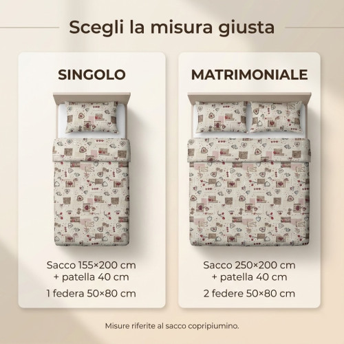 COPRIPIUMINO Tirolese dis. HOLLY CUORE country