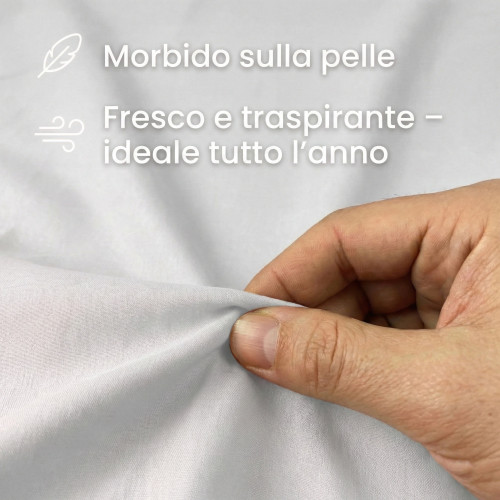 Set de Draps de Lit en Coton en couleur unie blanc STRONG fabriqué en Italie