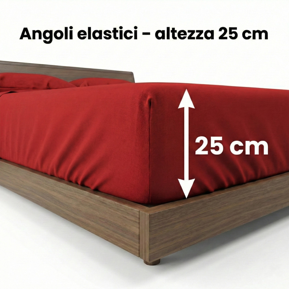 STRONG SHEETS sheet set solid color BORDEAUX pure COTTON Made in Italy
