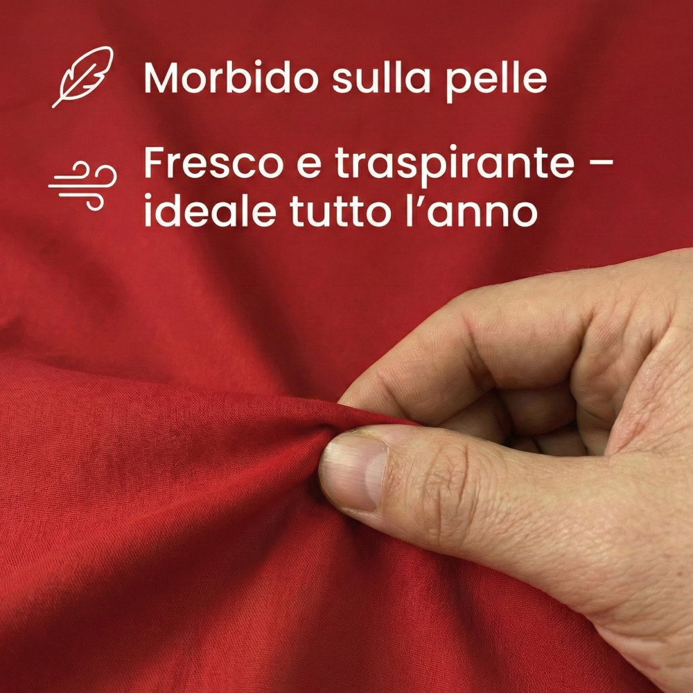 Set de Draps de Lit en Coton en couleur unie bordeaux STRONG fabriqué en Italie