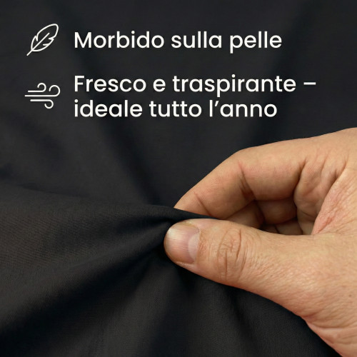 JUEGO DE SÁBANAS SÁBANAS FUERTES color liso NEGRO ALGODÓN puro Hecho en Italia