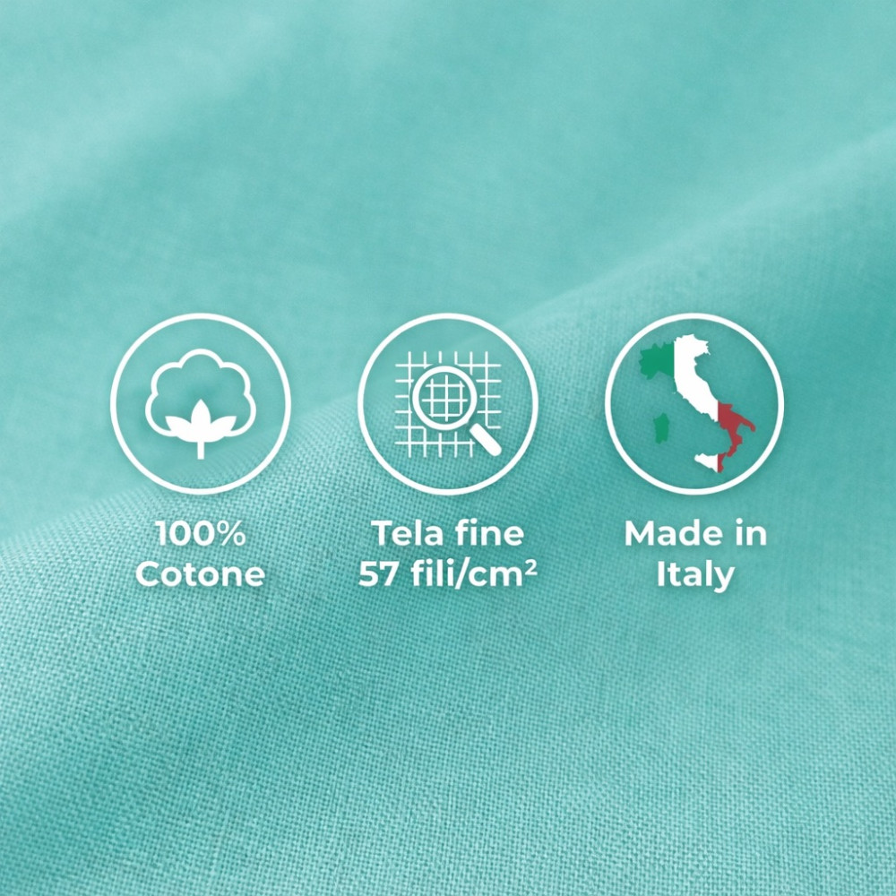 Set de Draps de Lit en Coton en couleur unie vert clair STRONG fabriqué en Italie