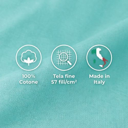 Set de Draps de Lit en Coton en couleur unie vert clair STRONG fabriqué en Italie
