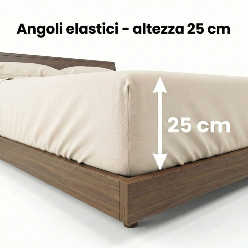 BETTLAKEN-SET STARKE BETTLAKEN einfarbig CREME reine BAUMWOLLE Made in Italy
