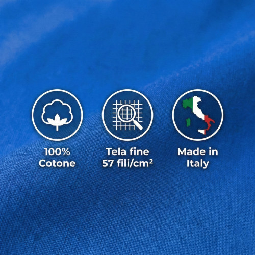 SHEET SET STRONG SHEETS solid color BLUETTE pure COTTON Made in Italy
