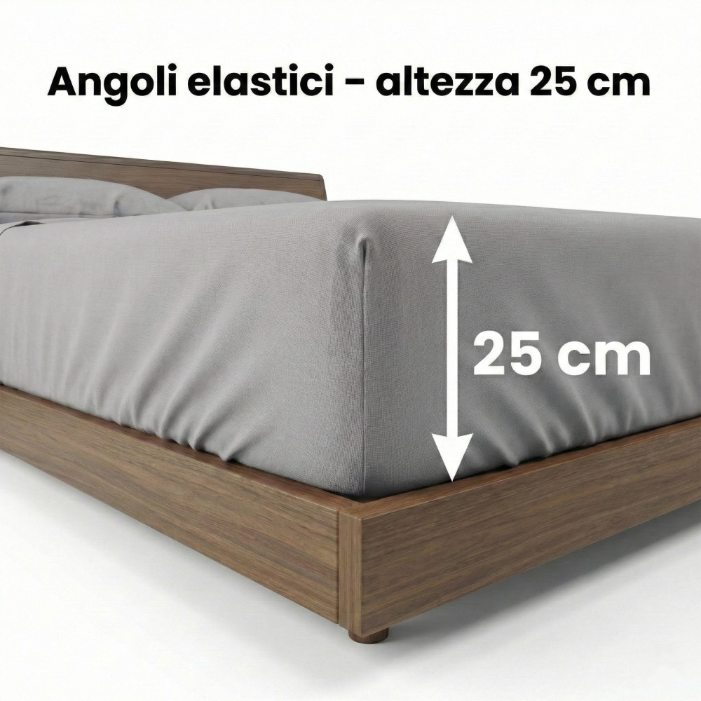 SHEET SET STRONG SHEETS solid color GRAY pure COTTON Made in Italy