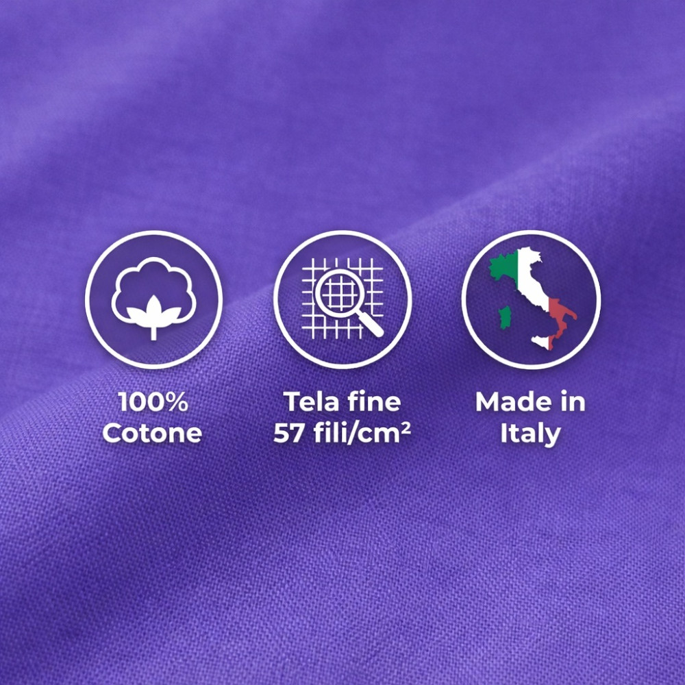 Set de Draps de Lit en Coton en couleur unie violet STRONG fabriqué en Italie