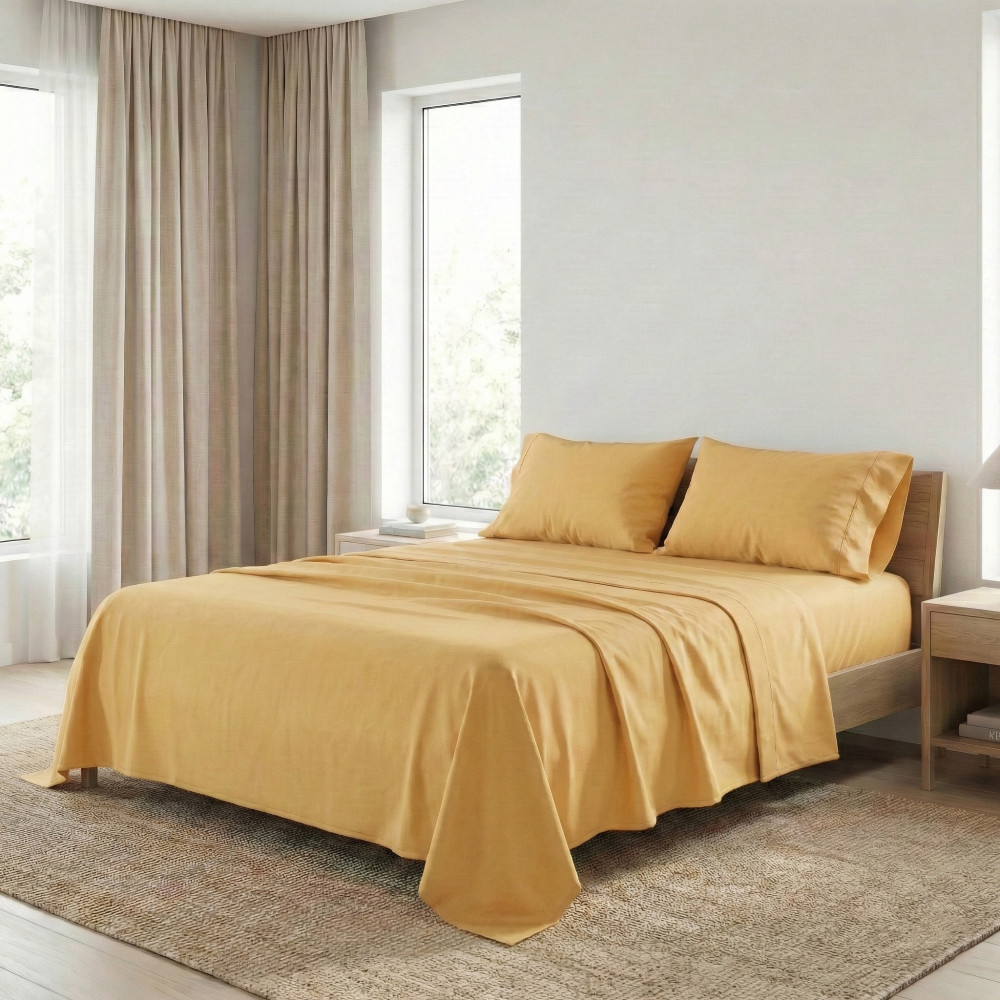 SHEET SET STRONG SHEETS solid color OCRA pure COTTON Made in Italy