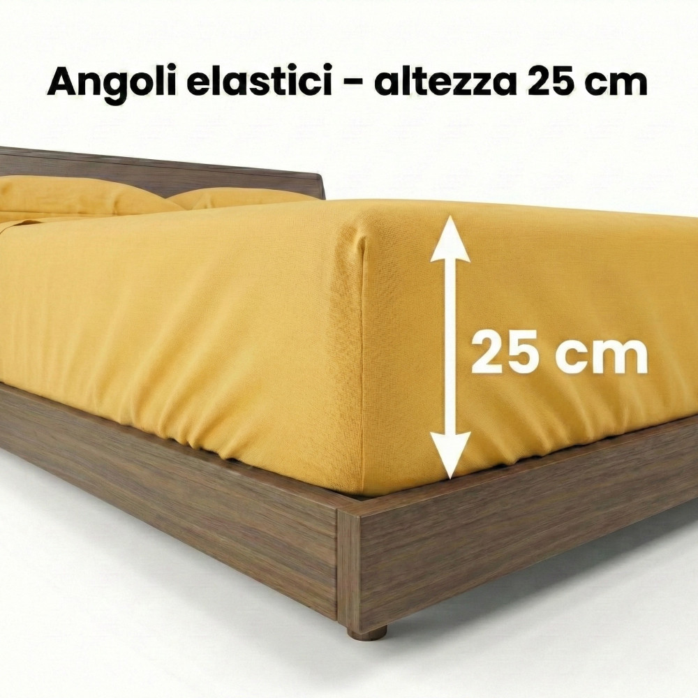 SHEET SET STRONG SHEETS solid color OCRA pure COTTON Made in Italy