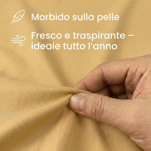 BETTLAKEN-SET STRONG SHEETS einfarbig OCRA pure COTTON Made in Italy
