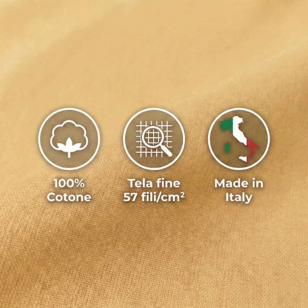 SHEET SET STRONG SHEETS solid color OCRA pure COTTON Made in Italy