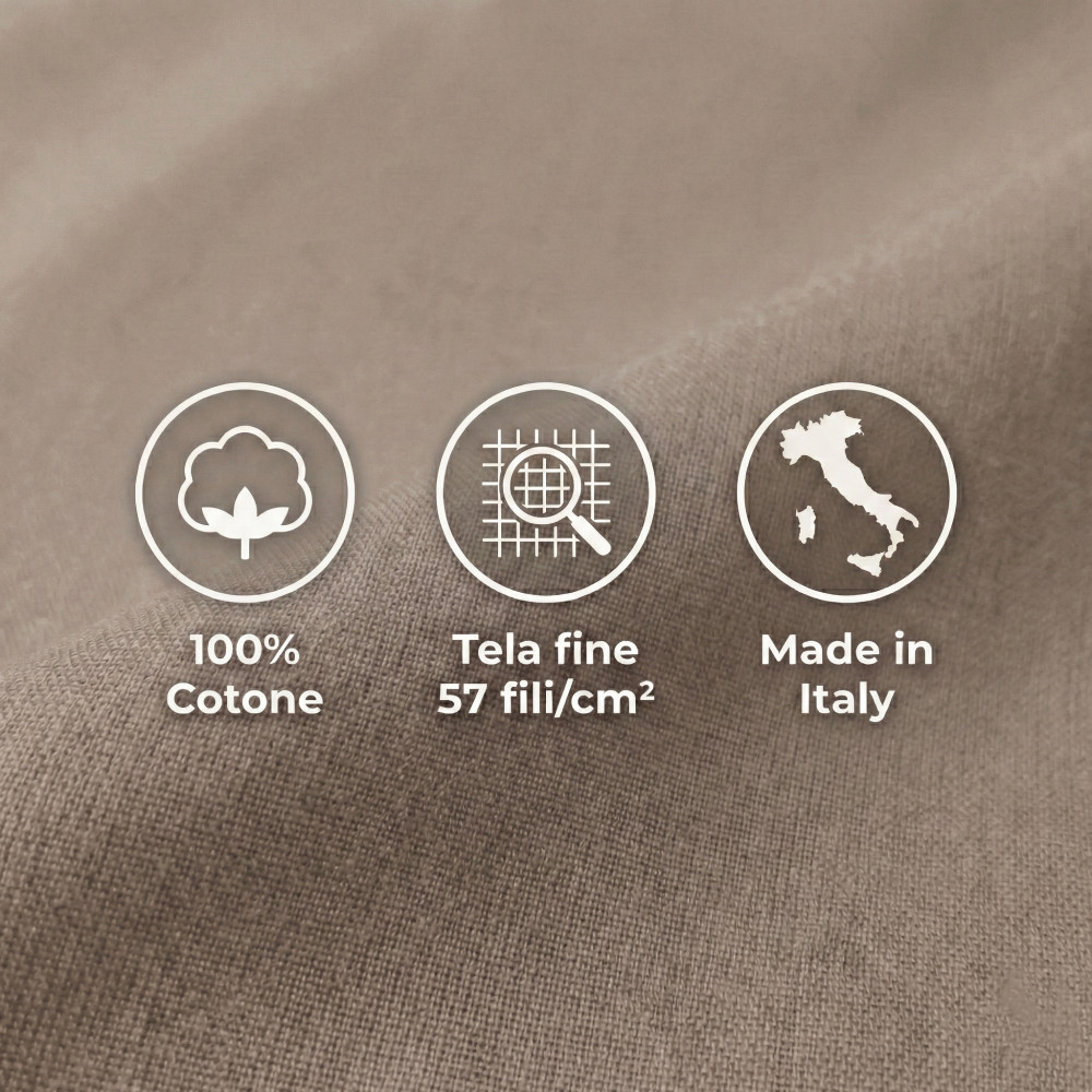SHEET SET STRONG SHEETS plain color DOVE GREY pure COTTON Made in Italy