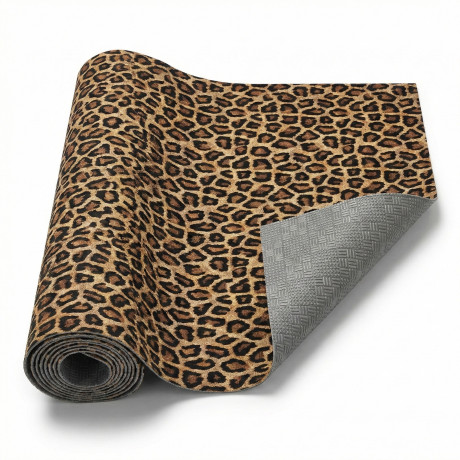Rutschfester Leopardläufer-Küchenteppich mit PVC-Boden und Tiermuster