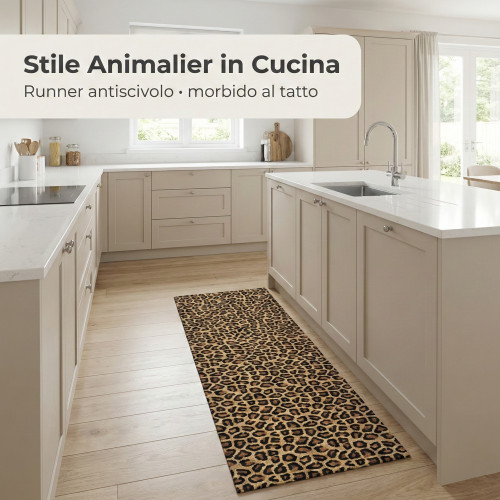 Runner Leopard Teppich 50 cm – Hergestellt in Italien