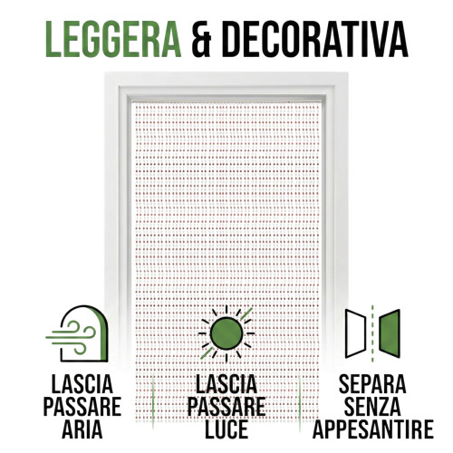 Cortina de alambre con cuentas marrones para puerta y ventana. Vara de PVC e hilos de poliéster, ideales como cortina decorativa