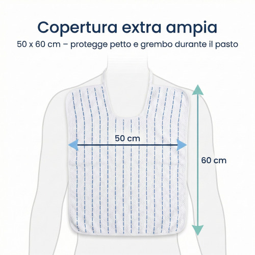 Ensemble de bavoirs adultes 50x60 pour seniors, grande couverture pour les repas dans les maisons de retraite et les établisseme