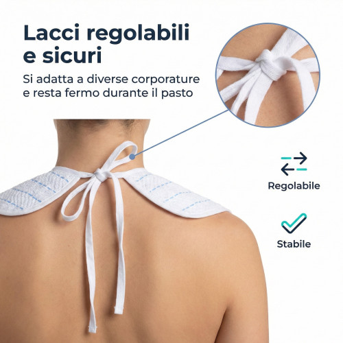 Cesare adult bib set with original Made in Italy packaging, ideal for professional and home use