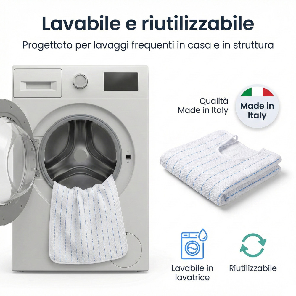 Bavaglione Adulto Cesare 50x60 con Lacci – Set 3 o 6 Pezzi Made in Italy