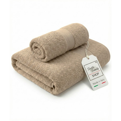 Serviettes Pair Face et Guest Sponge Sable Made in Italy