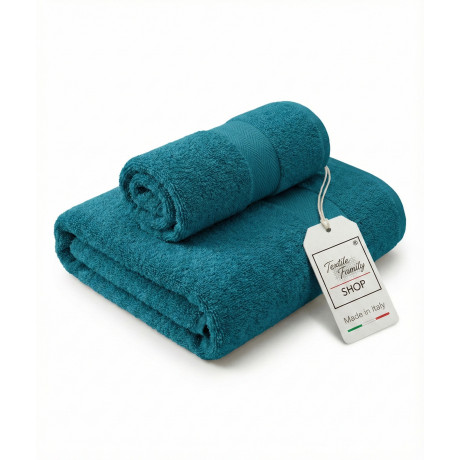 Pair Face and Guest Towels Petroleum Sponge Made in Italy