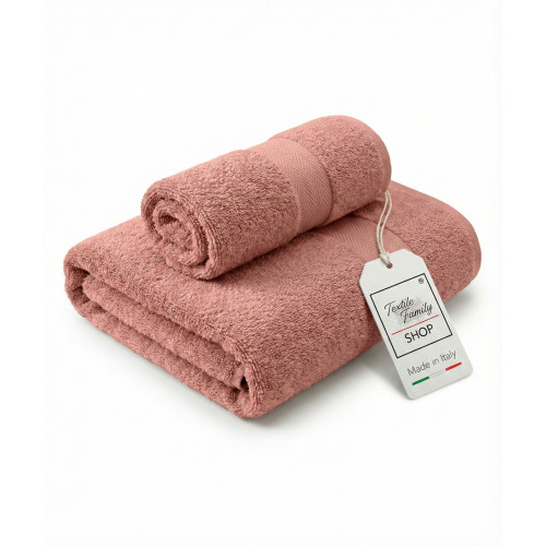 Pair Face and Guest Towels Blush Sponge Made in Italy