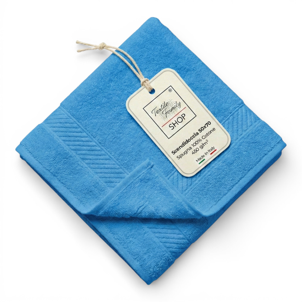 Toalla de ducha Bluette 50x70 Esponja de algodón 450 g/m² Fabricada en Italia