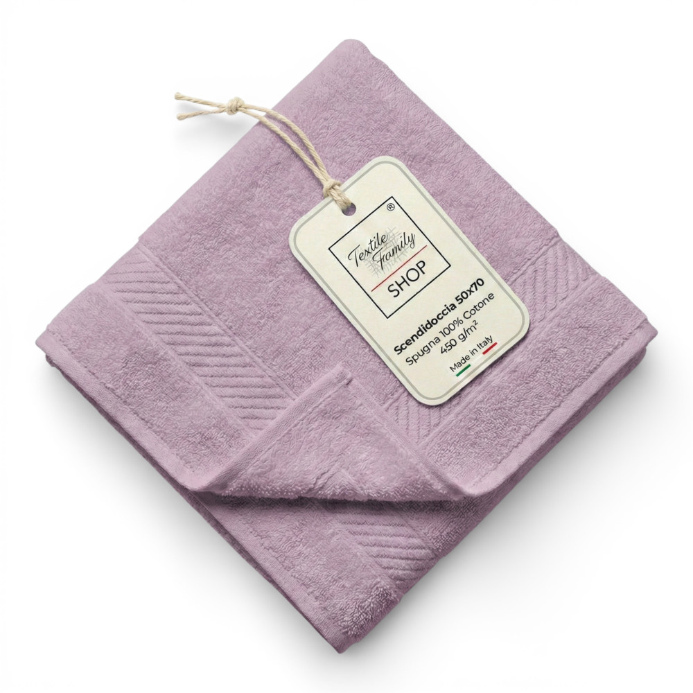 Lilac Bathroom Shower Screen 50x70 Cotton Sponge 450 g/m² Made in Italy