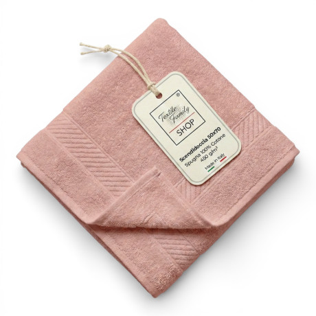 Duschhandtuchbade Blush 50x70 Baumwollschwamm 450 g/m² Hergestellt in Italien