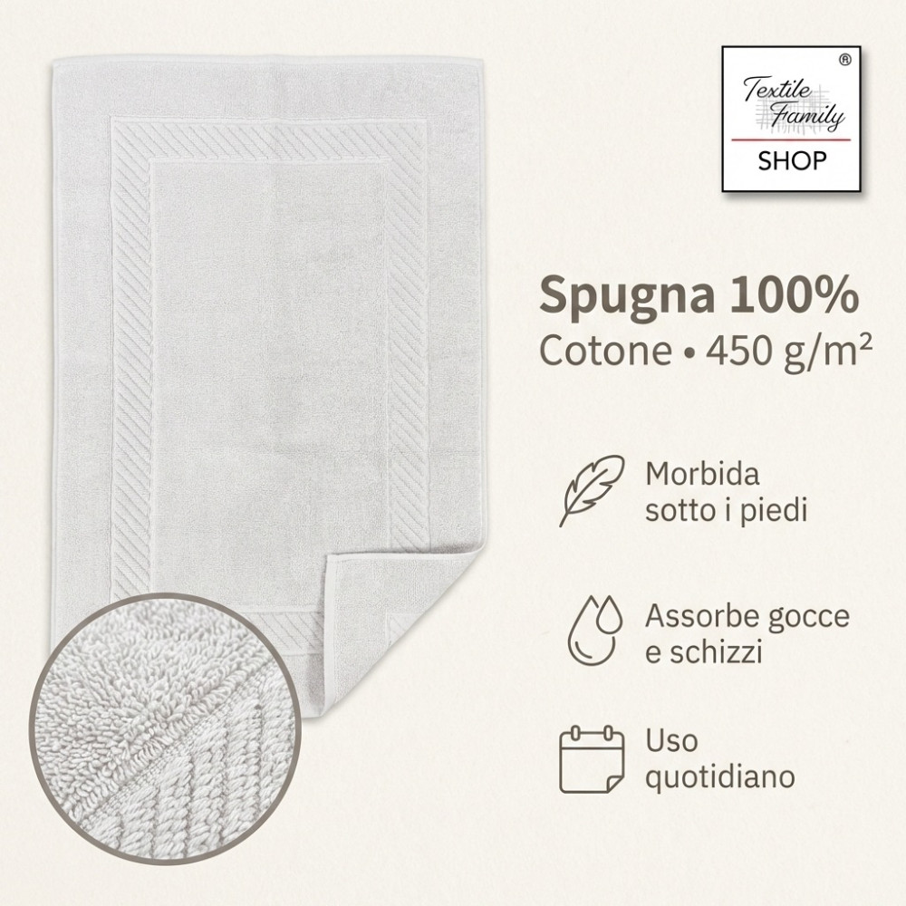 Scendidoccia Bagno Beige 50x70 Spugna Cotone 450 g/m² Made in Italy
