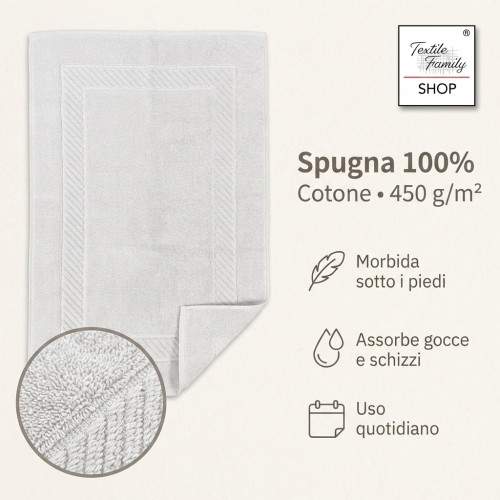 Scendidoccia Bagno Nero 50x70 Spugna Cotone 450 g/m² Made in Italy