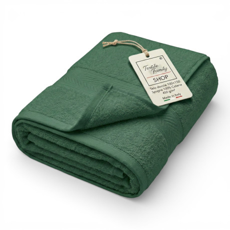Telo Doccia Verdone 100x150 Spugna Cotone 450 g/m² Made in Italy