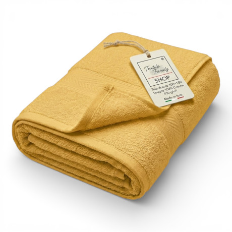 Telo Doccia Oro 100x150 Spugna Cotone 450 g/m² Made in Italy
