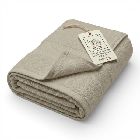 Toalla de ducha Dove Grey 100x150 Cotton Terry 450 g/m² Fabricada en Italia