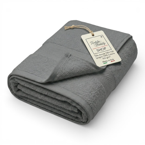Toalla de ducha grisaille 100x150 Cotton Terry 450 g/m² Fabricada en Italia