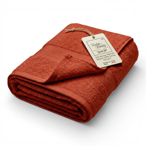 Telo Doccia Bruciato 100x150 Spugna Cotone 450 g/m² Made in Italy