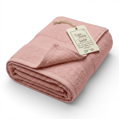 Serviette de douche Blush 100x150 Coton éponge 450 g/m² Fabriqué en Italie