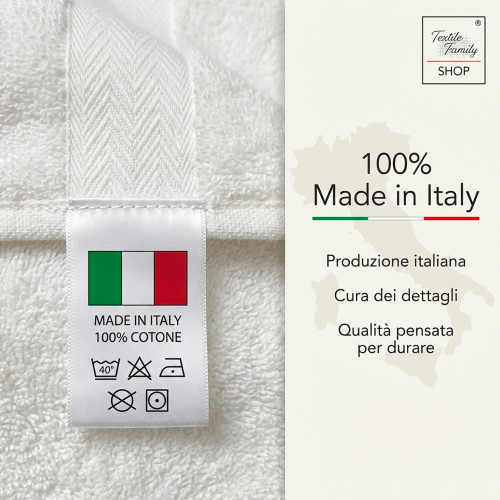 Serviette de douche en écru 100x150 coton éponge 450 g/m² Fabriqué en Italie