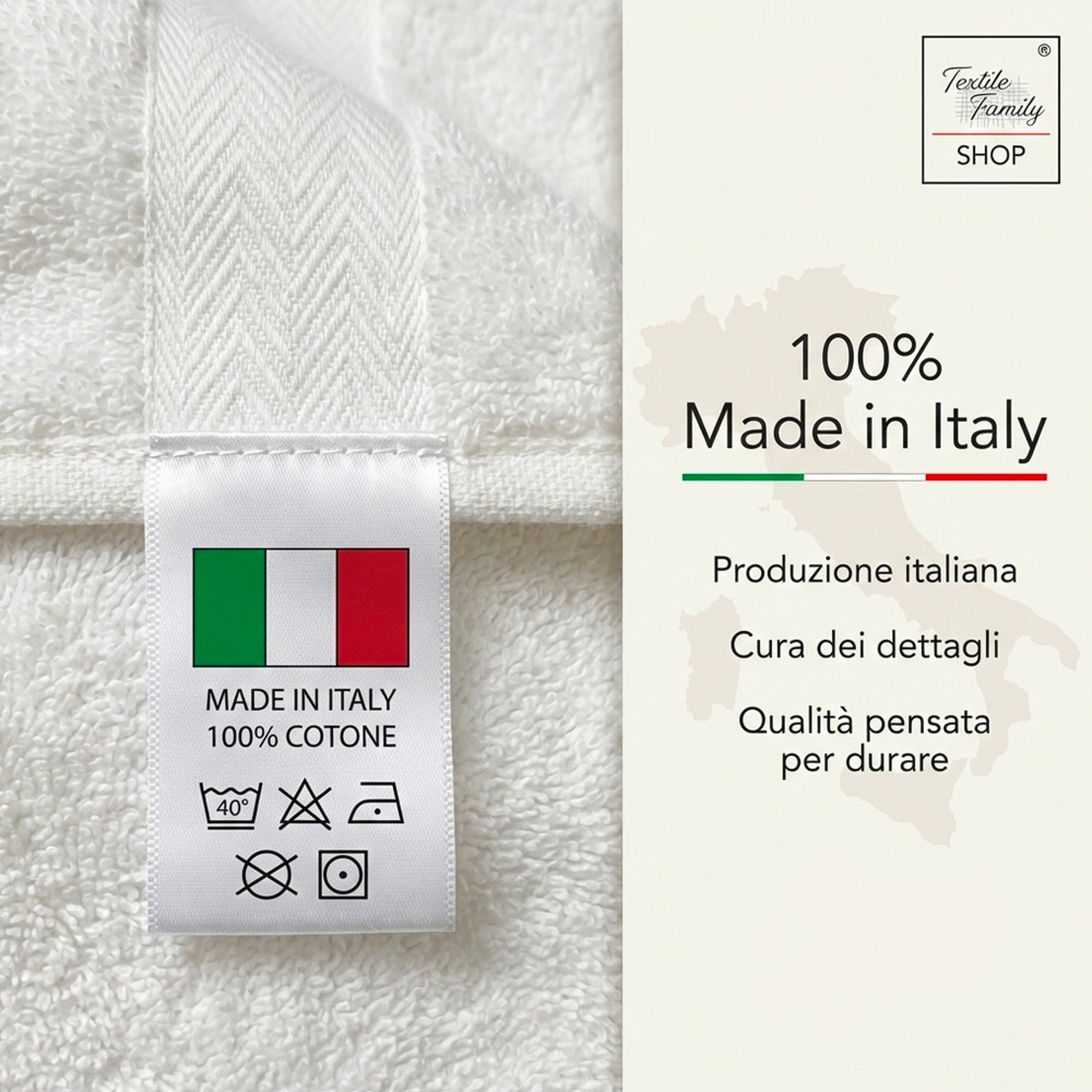 Telo Doccia Nero 100x150 Spugna Cotone 450 g/m² Made in Italy