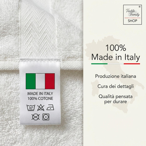 Serviette de douche en bleu 100x150 en éponge en coton éponge 450 g/m² Fabriqué en Italie