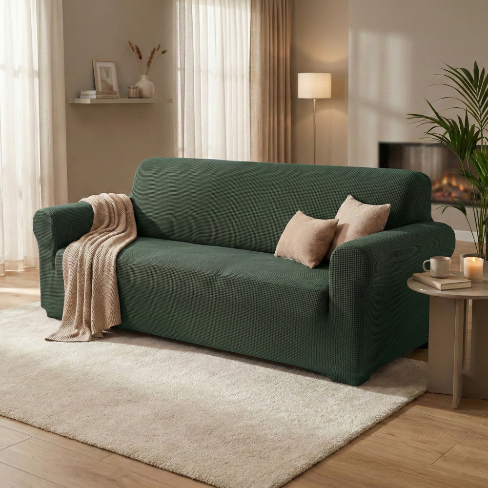STRETCH SOFA BEZUG ATHEN universal GRÜN bi-elastisch