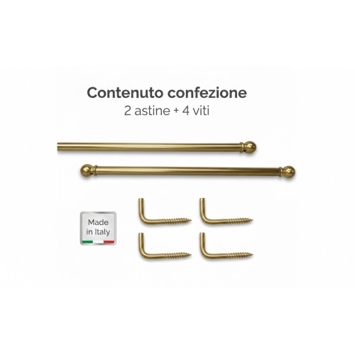 Astine Tex tenda a vetro Ø7 in ottone lucido con viti