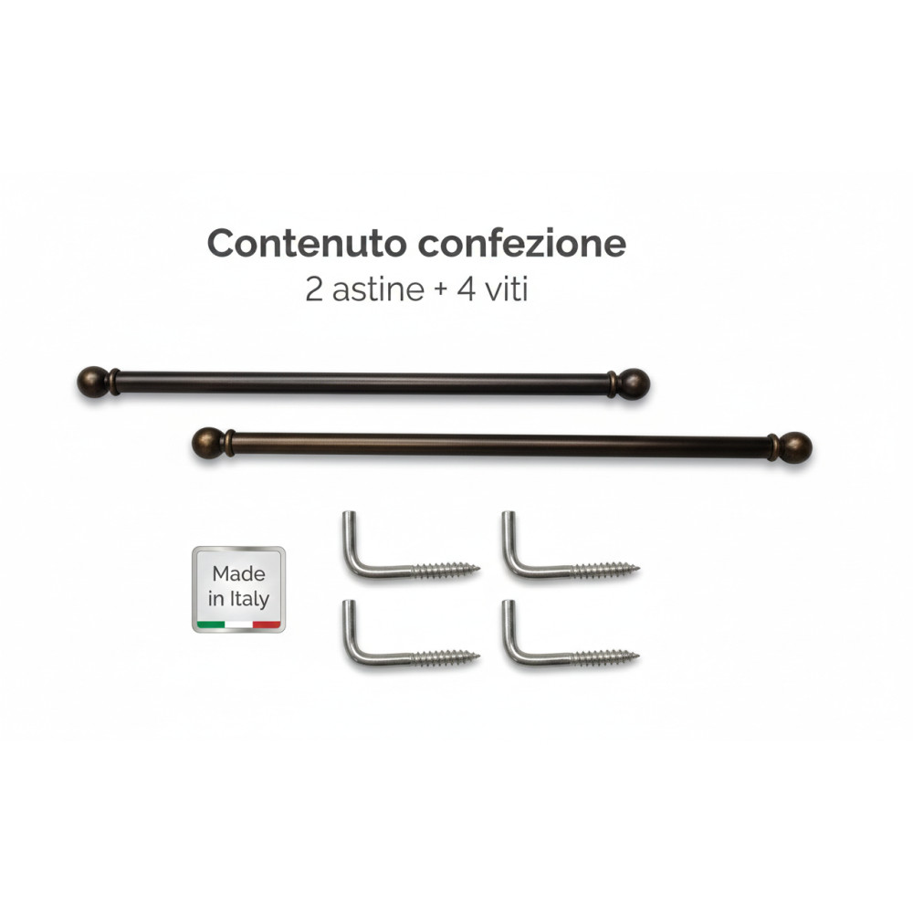 Varas de cortina de vidrio tex Ø7 en latón bronceado satinado